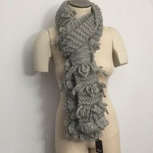 NWT Galeries Lafayette Super Long Scarf Gray
